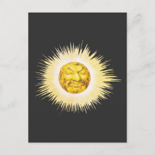 Sonne glückliches Gesicht Postkarte