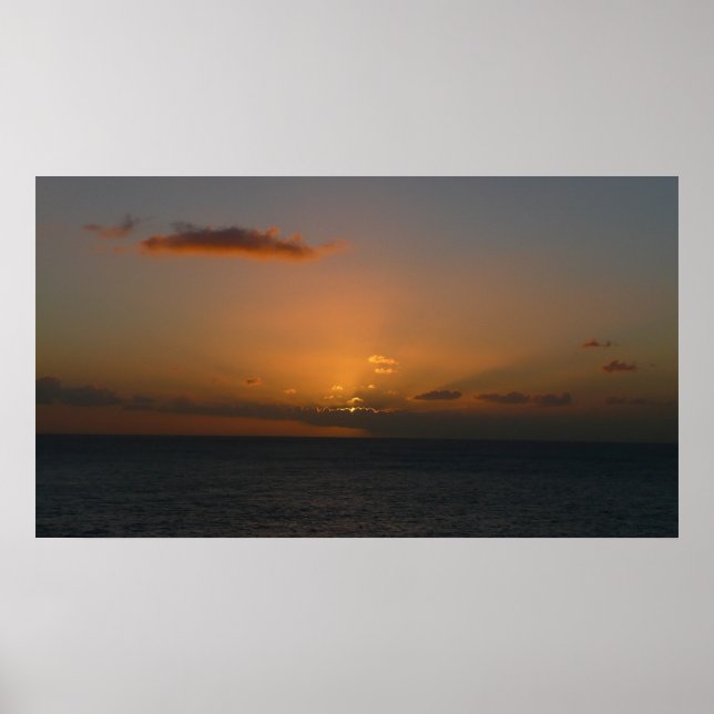 Sonne hinter Wolken II Seascape Poster (Vorne)