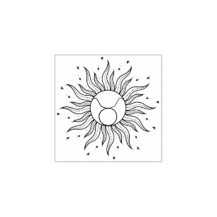 Sonne Horoskop Stier Gummistempel