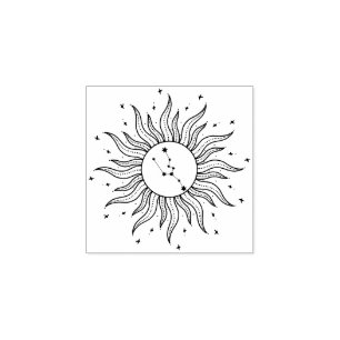 Sonne Horoskop Stier Sternzeichen Astrologie Gummistempel