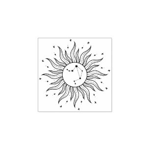Sonne Horoskop Waage Sternzeichen Astrologie Gummistempel