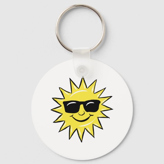 Sonne in Brillen Schlüsselanhänger (Vorderseite)
