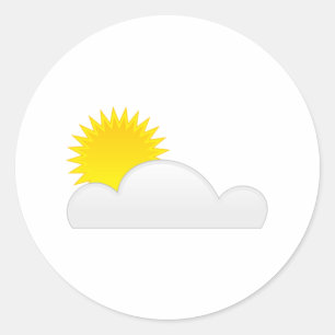 Sonne in den Wolken Runder Aufkleber