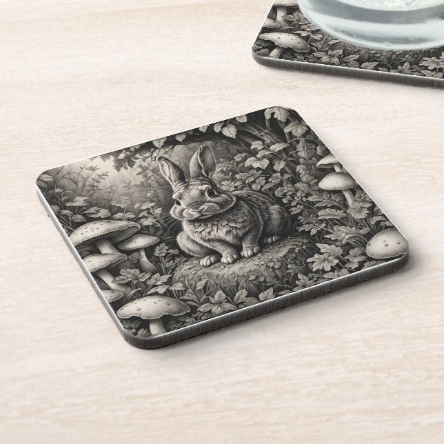 Sonne in einem Pilzgarten Getränkeuntersetzer (Linke Seite)