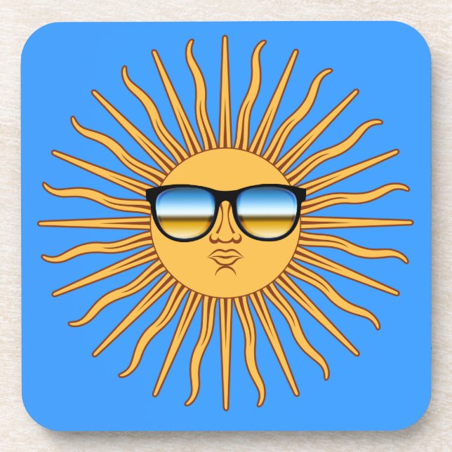 Sonne in Shades Untersetzer (Vorderseite)