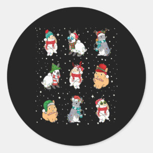 Sonne in Weihnachten Lichter Funny Rabbit Lover We Runder Aufkleber