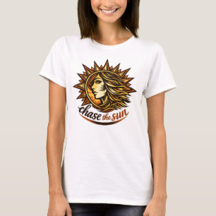 Sonne jagende Frau Inneres Licht Freiheit Weiblich T-Shirt