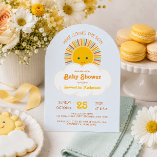 Sonne Junge Baby Shower Hier kommt der Sohn Cute B Einladung