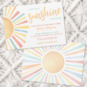 Sonne Kleiner Sonnenschein Baby Shower Einladung