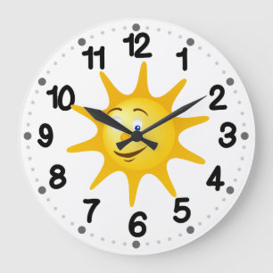 Sonne lächeln große wanduhr