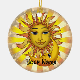Sonne liebt Mond  Keramik Ornament
