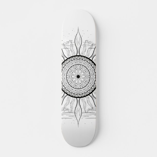 Sonne-Mandala 1 Skateboard (Vorne)