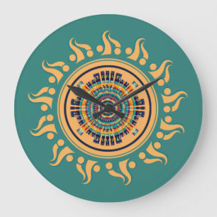 Sonne Mandala Große Wanduhr