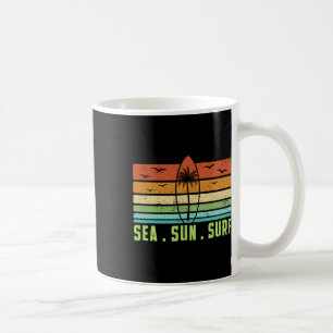 Sonne Meer Surfen Retro Strand Surfbrett 70er Jahr Kaffeetasse