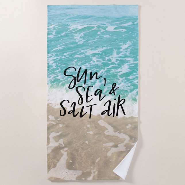 Sonne, Meer und Salz Strandtuch (Vorderseite)