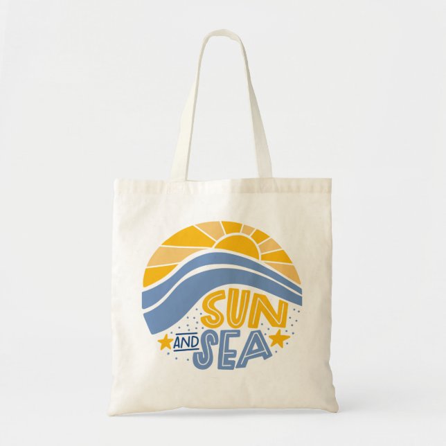 Sonne, Meer und Sommerstrand Tragetasche (Vorne)