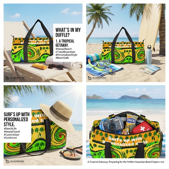 Sonne, Meer und Surf: Ich Liebe Surf Duffle Bag (Surf's up with personalized style! Your ultimate guide to packing for a perfect Hawaiian beach getaw)
