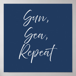 Sonne Meer Wiederholung Marineposter Preppy Küst Poster