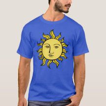 Sonne mit Gesicht Retro-Magie Vintage-Hexerei Himm