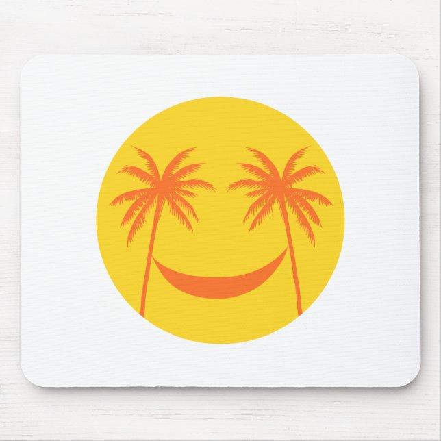 Sonne mit Palmen und Hängematte Mousepad (Vorne)