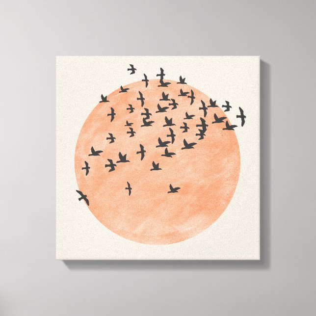 Sonne mit Vogelschloss Leinwanddruck (Vorderseite)