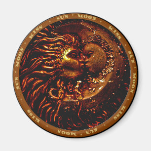 Sonne, Mond, Kiss Geschenke Magnet