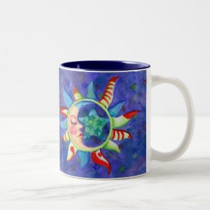 SONNE, MOND & STARS VON SHARON SHARPE ZWEIFARBIGE TASSE