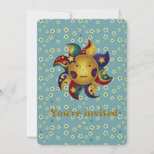 Sonne Mond Sterne Party Einladungen