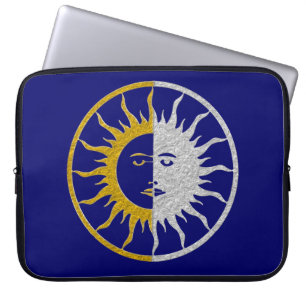 Sonne & Mond Symbol - Gold Silber Laptopschutzhülle