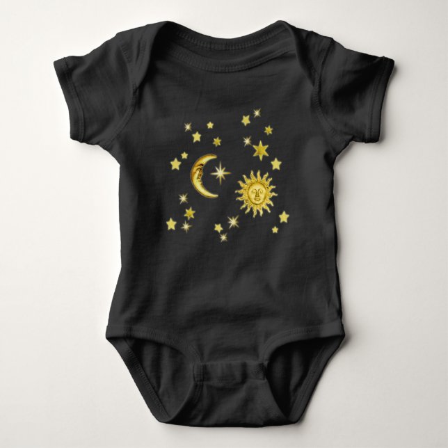 Sonne, Mond und Sterne Baby Strampler (Vorderseite)