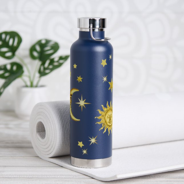 Sonne, Mond und Sterne 🌞 🌜 isolierte Wasserflasc Trinkflasche (Yoga)