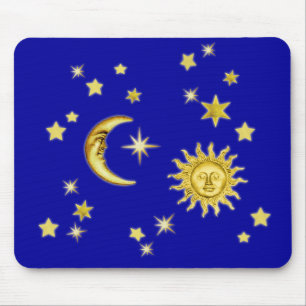 Sonne, Mond und Sterne Mousepad