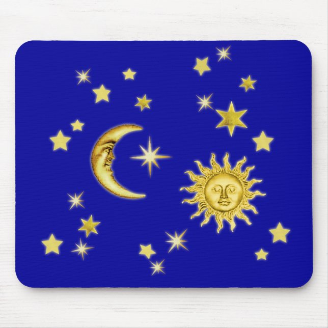 Sonne, Mond und Sterne Mousepad (Vorne)