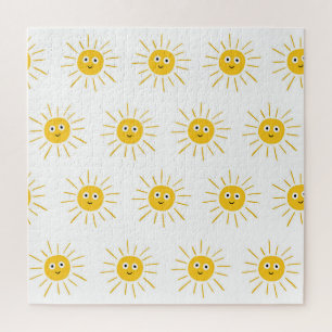 Sonne-Motive: vintage skizzenhafte Nahtlose. Puzzle