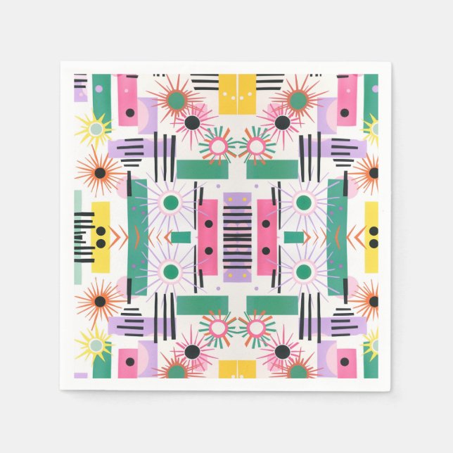 Sonne Muster whimsical Serviette (Vorderseite)