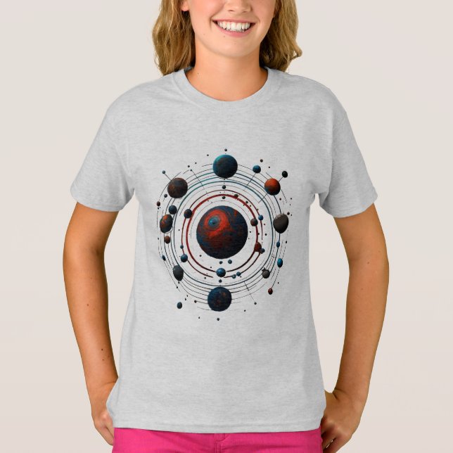 Sonne, Planet, Raum, Galaxie, Mond T-Shirt (Vorderseite)