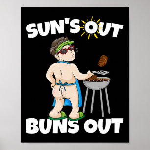 Sonne raus, Buns raus I Rbecue gezogener Schweineb Poster
