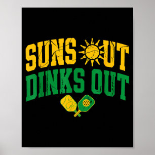 Sonne raus, Dinks raus Pickleball Vintage-Paddel-S Poster