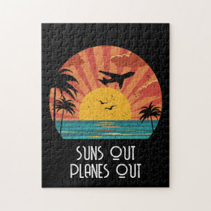 Sonne raus Flugzeuge raus, Retro, Vintage, Sonnenu Puzzle