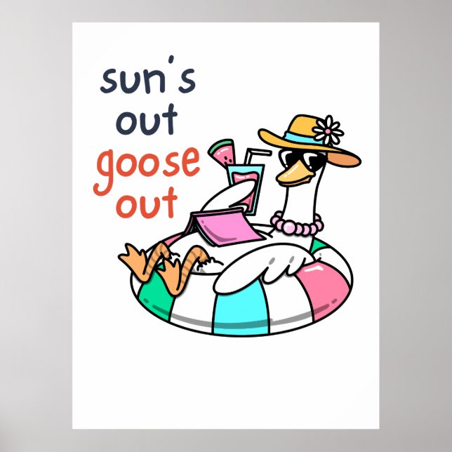 Sonne raus, Gans raus, lustige Sommerente Poster (Vorne)