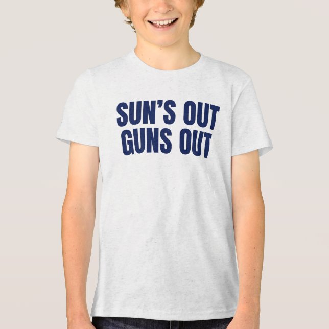 Sonne raus, Kanonen raus Tri-Blend Shirt (Vorderseite)
