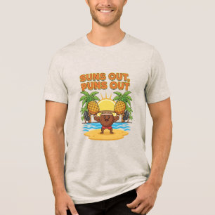 Sonne raus, Puns raus Lustiger Sommer Coconut G Tri-Blend Shirt