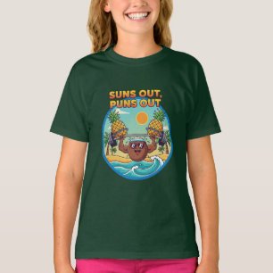 Sonne raus, Puns raus Strandabzeichen Lustiger S T-Shirt