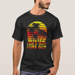 Sonne raus Waffen Palm Beach Retro 80er Sommerurla T-Shirt