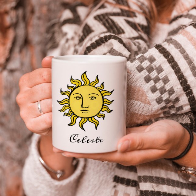 Sonne Retro-Magie Vintage personalisierte Himmelsk Kaffeetasse (Von Creator hochgeladen)