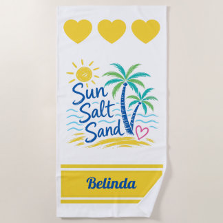 Sonne Salz Sand Benutzerdefinierter Name Strand Pa Strandtuch