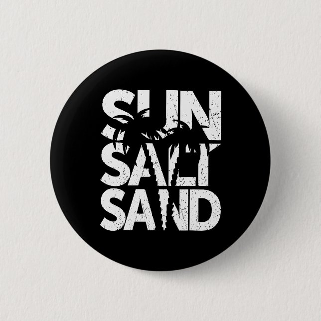 Sonne Salz Sand Palme Baum Hawaii Strand Sommer Fe Button (Vorderseite)