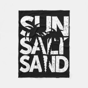 Sonne Salz Sand Palme Baum Hawaii Strand Sommer Fe Fleecedecke