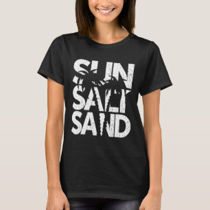 Sonne Salz Sand Palme Baum Hawaii Strand Sommer Fe T-Shirt