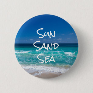 Sonne Sand Meer Tropischer Strand Türkiswasser Button
